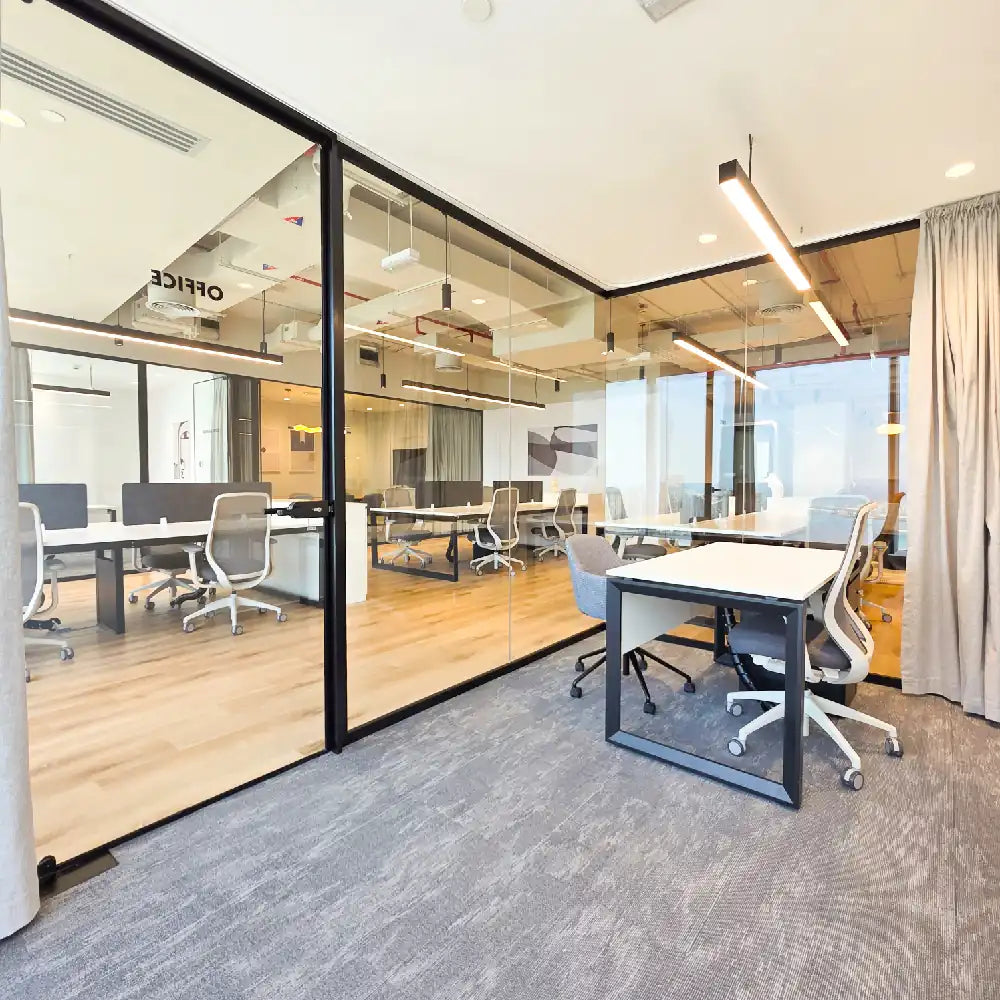 Secondary MD office with soft lighting and ergonomic chair