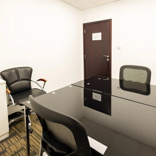 Private furnished office with seating for 2 people at Austria Business Center, Media City.