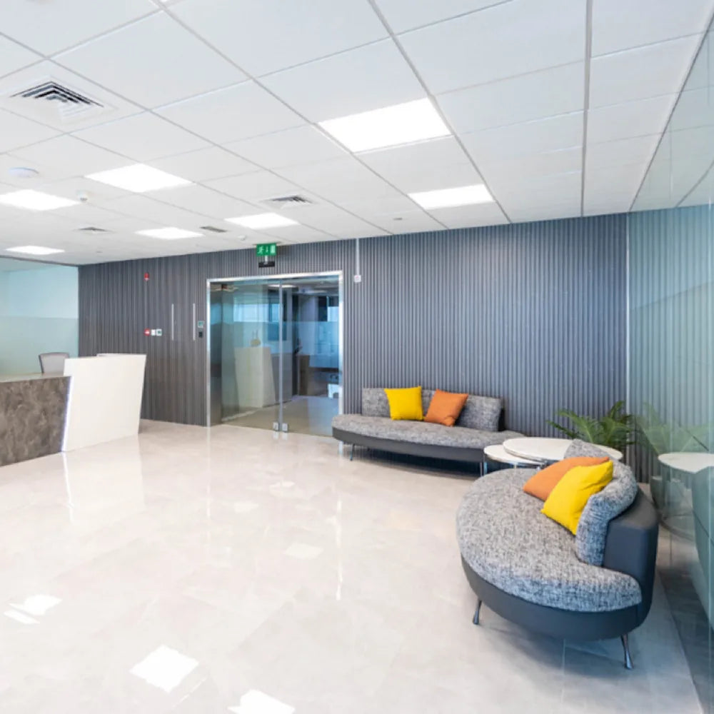 Shared building reception at Concord Tower, Dubai Media City.