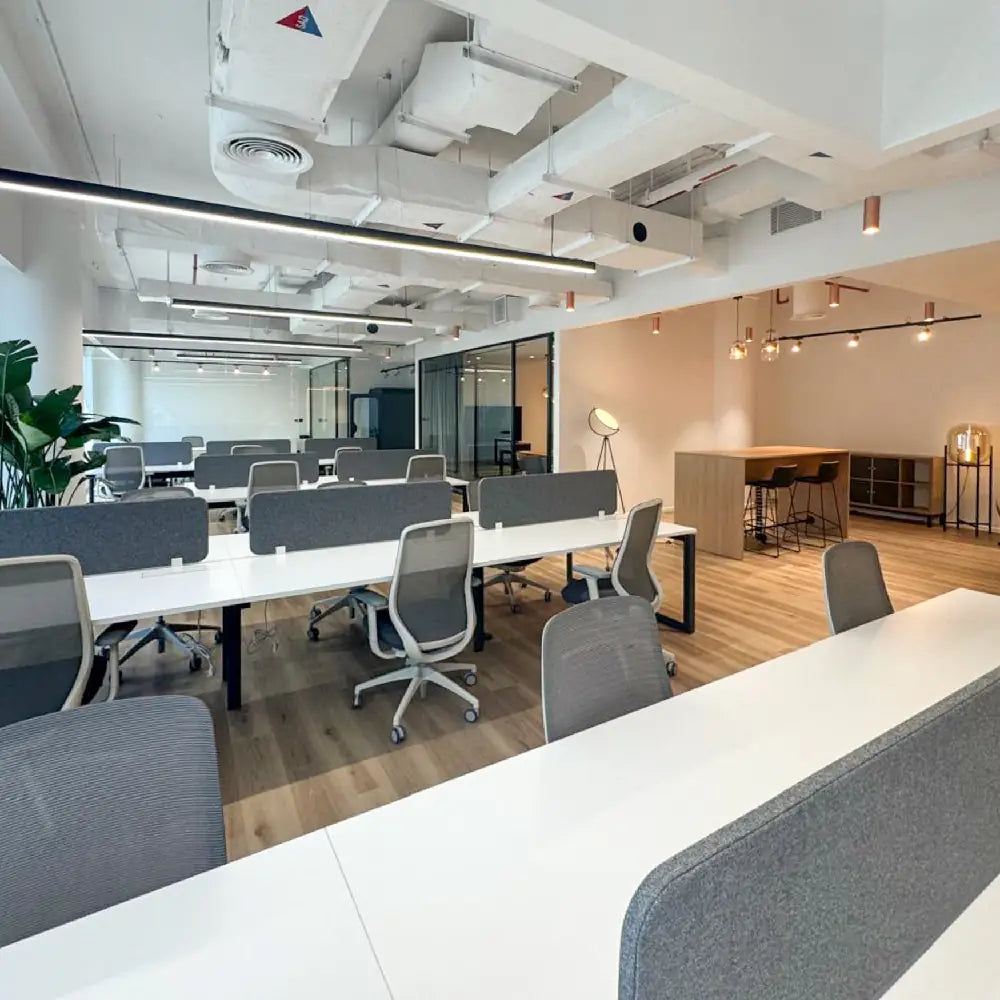 Modern office space with desks and chairs