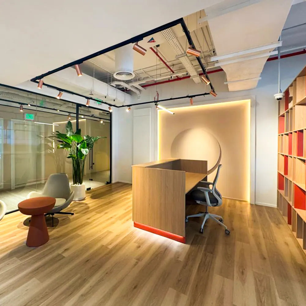 Private reception desk inside Space1 Office 4