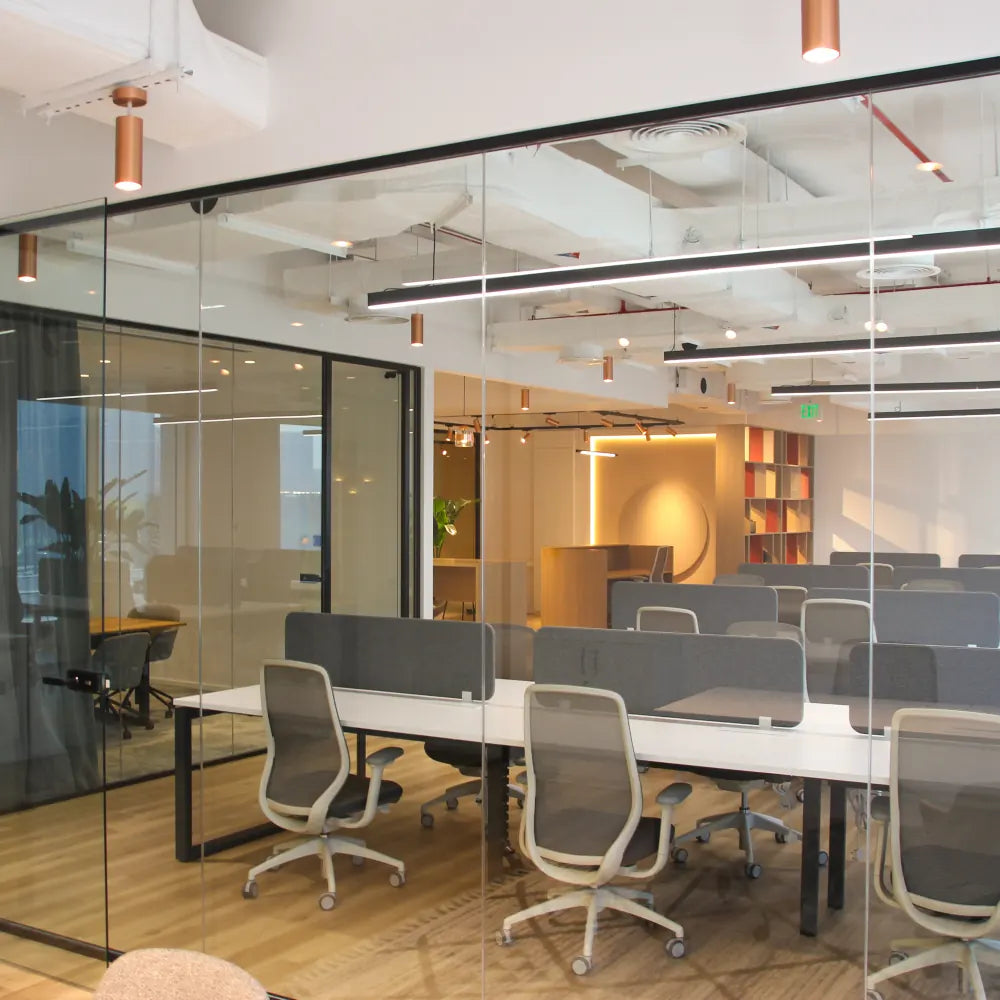 Spacious office layout with 24 desks at Space1